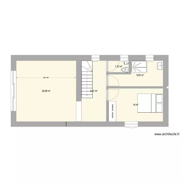 gite &eacute;tage. Plan de 