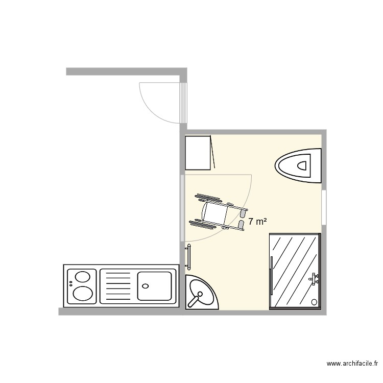 SALLE DE BAIN  STUDIO POUR PMR. Plan de 0 pièce et 0 m2