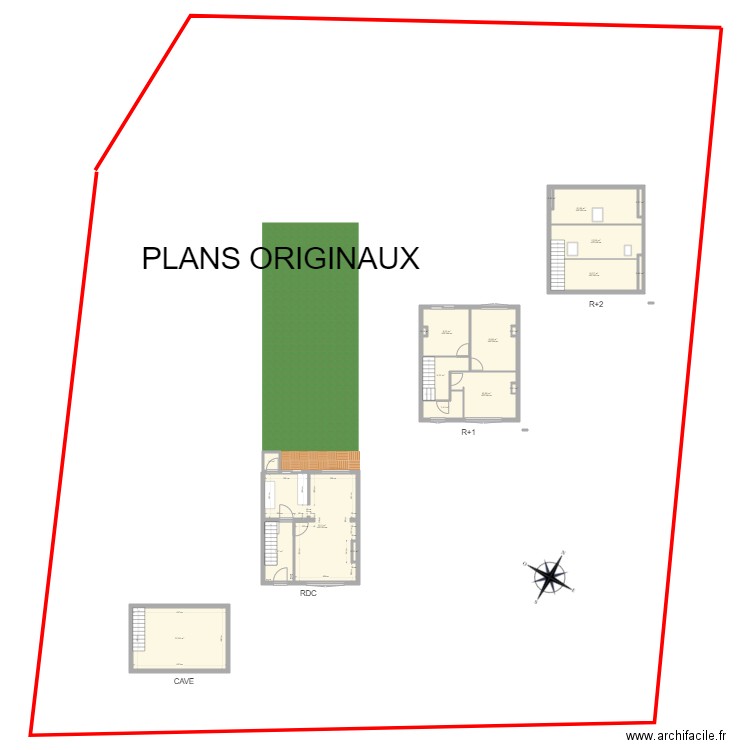 PLANS ORIGINAUX. Plan de 19 pièces et 148 m2