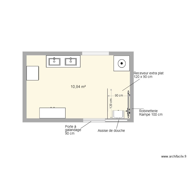 Parmentier SDB projet. Plan de 0 pièce et 0 m2