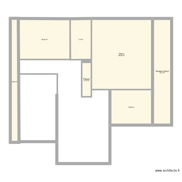 Le square . Plan de 7 pièces et 102 m2