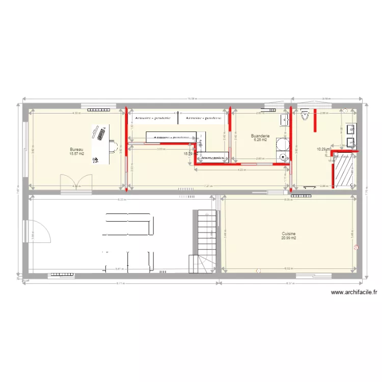 Travaux sous sol Lot Electricit&eacute;. Plan de 