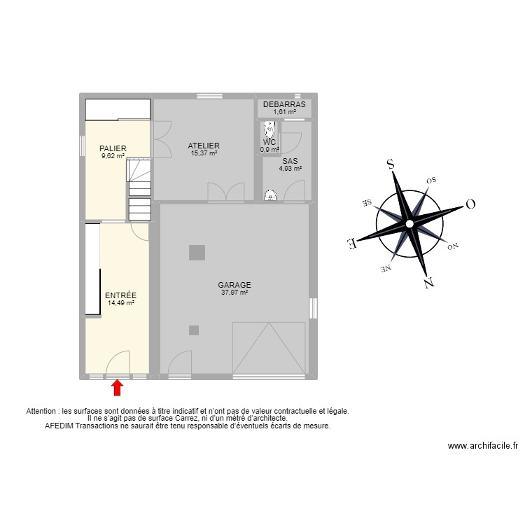 BI 13016. Plan de 27 pièces et 193 m2