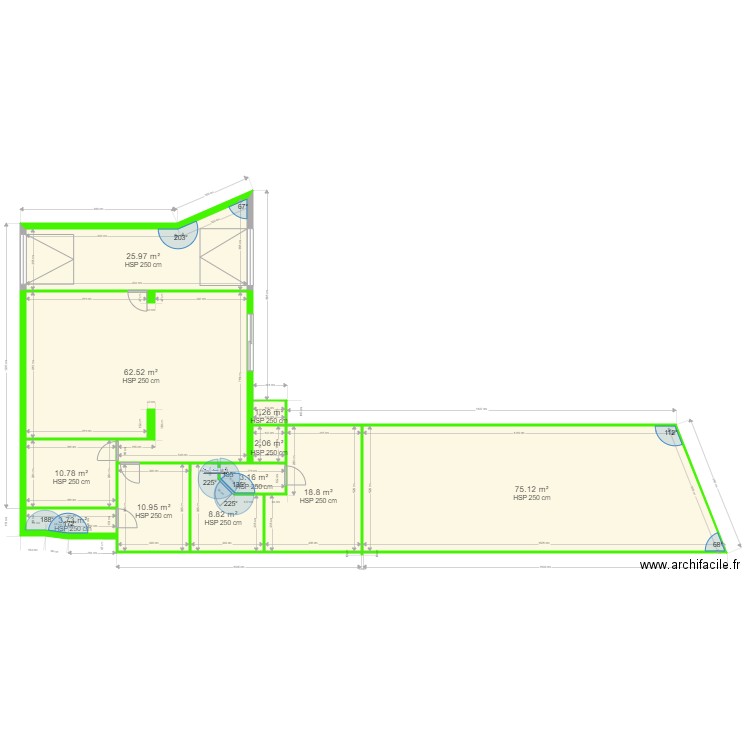 appartement . Plan de 11 pièces et 223 m2