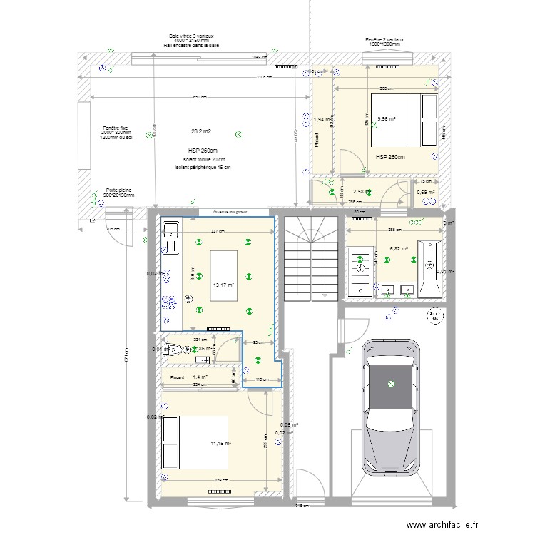 RDC Kerentrech plomberie elec. Plan de 41 pièces et 197 m2