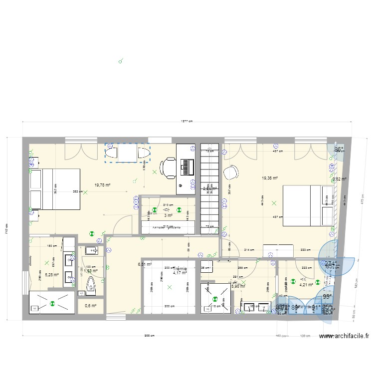 folcher v04. Plan de 26 pièces et 244 m2