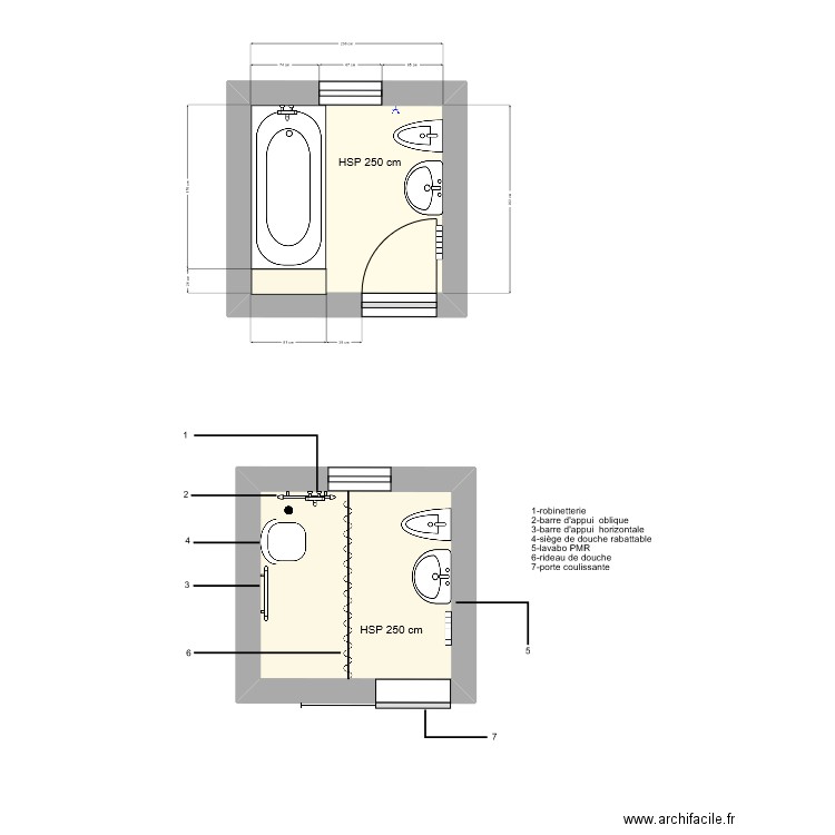 flciniti. Plan de 2 pièces et 8 m2