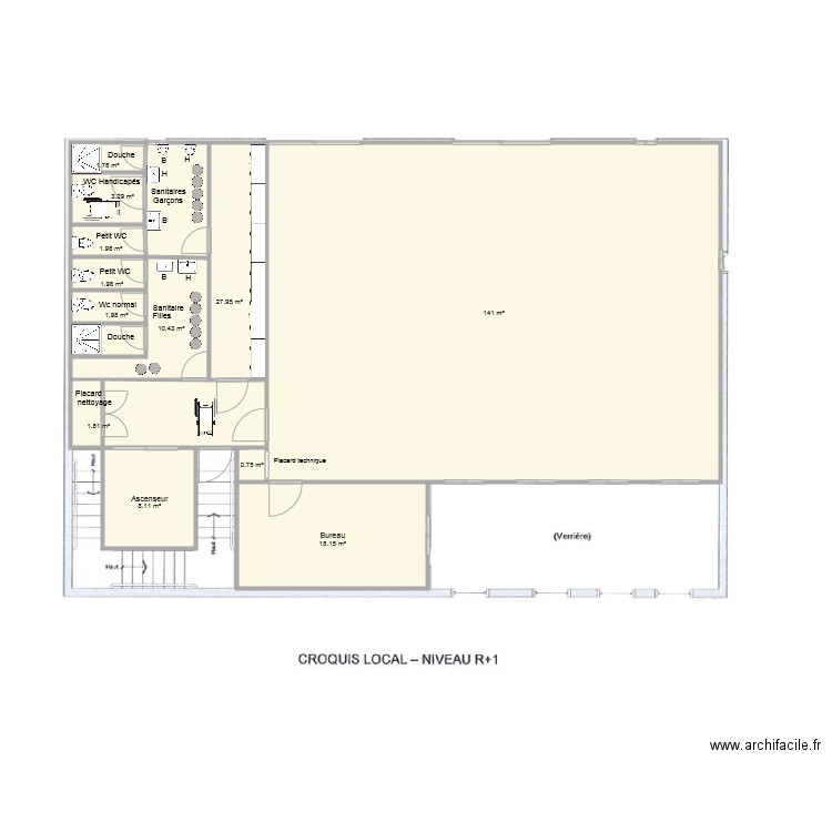 B Etage 01. Plan de 0 pièce et 0 m2