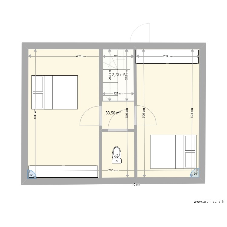 Maison 2. Plan de 3 pièces et 76 m2