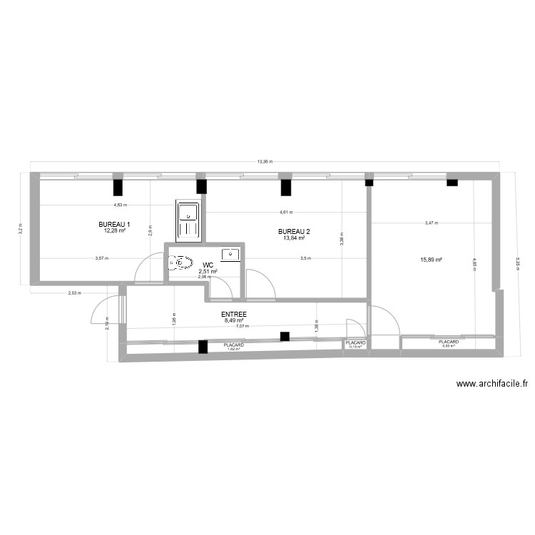 SEVEN. Plan de 8 pièces et 56 m2