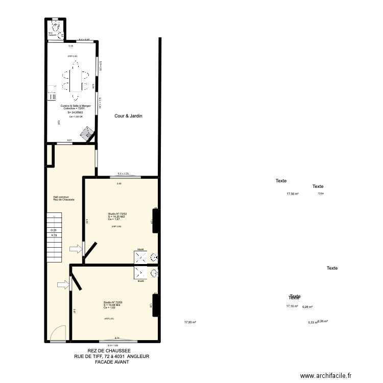 legentil. Plan de 6 pièces et 53 m2