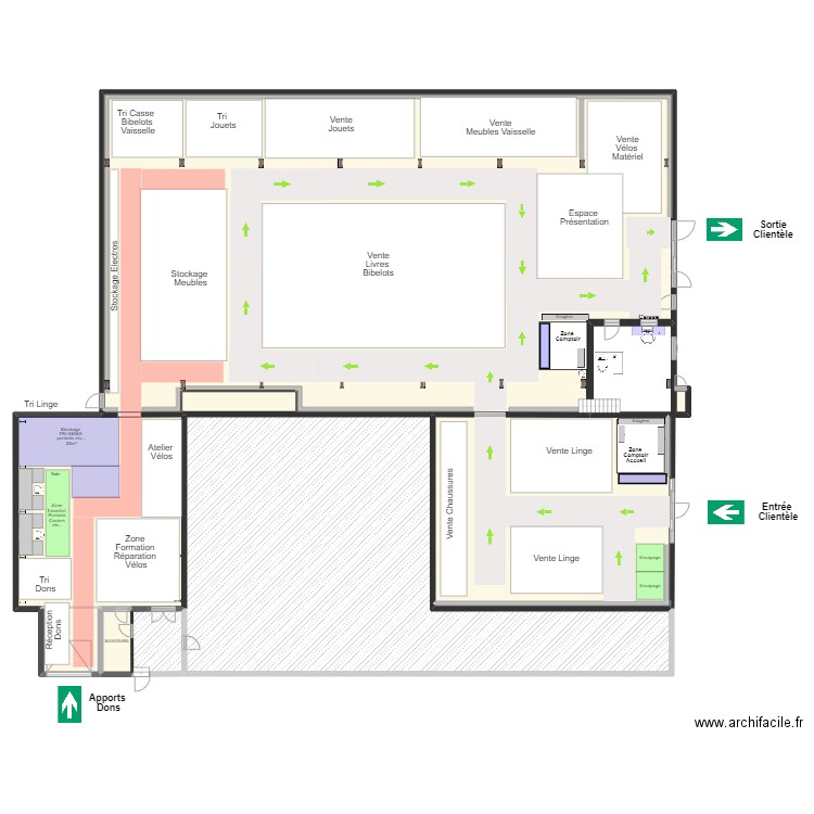 Implant Tri Linge 2 postes projet1/ 2023-07-22. Plan de 7 pièces et 1323 m2