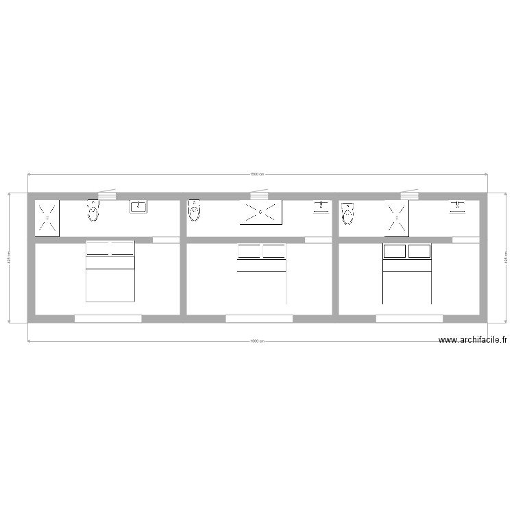 Bungalow3. Plan de 0 pièce et 0 m2