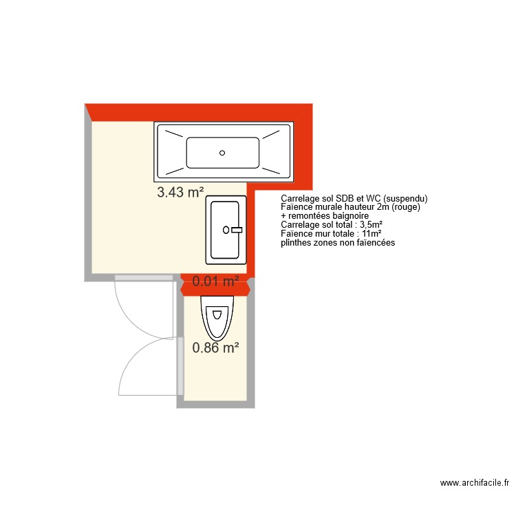 SDB Zocchetto. Plan de 0 pièce et 0 m2