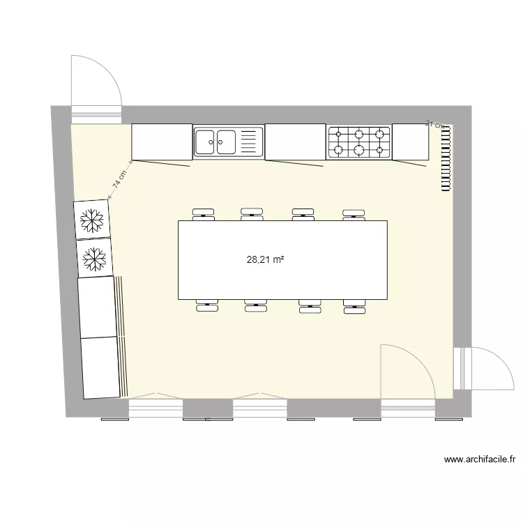 Cuisine Puy. Plan de 