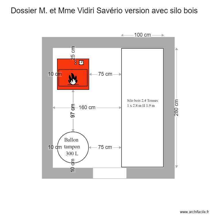 Vidiri silo bois 2 t 400 kg. Plan de 0 pièce et 0 m2