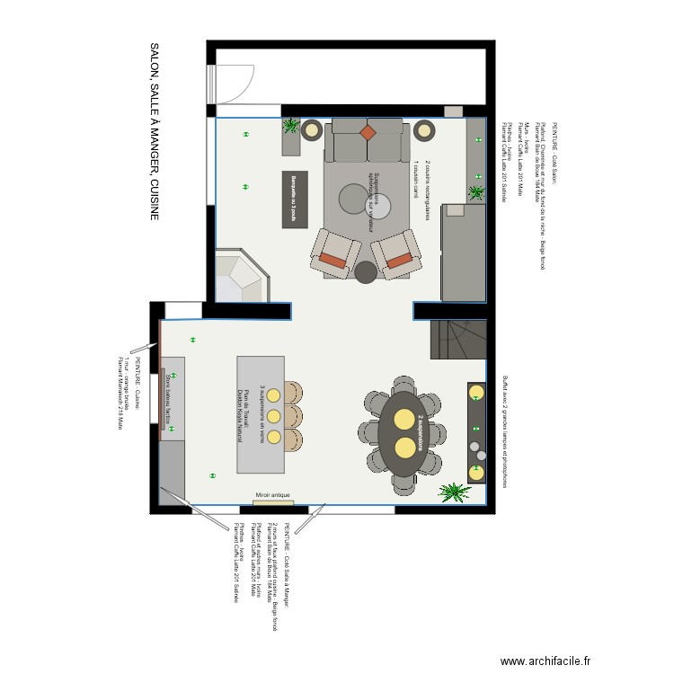  Salon et SAM details. Plan de 0 pièce et 0 m2