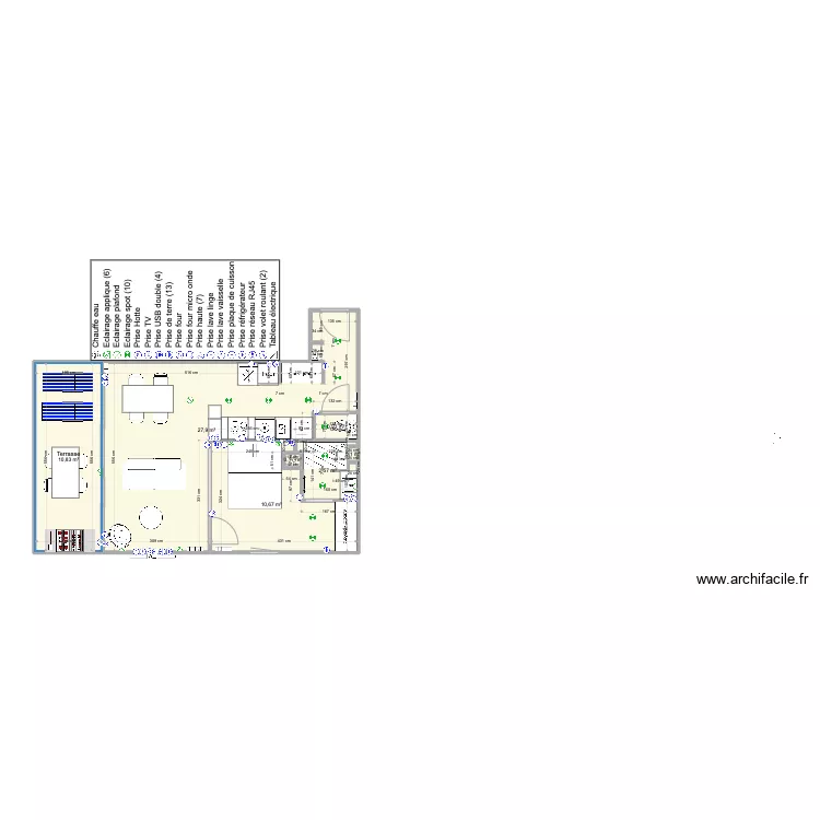 Santa Clara 2 face mer avec meuble. Plan de 