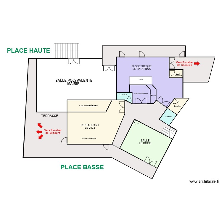 arcs 2000. Plan de 12 pièces et 357 m2