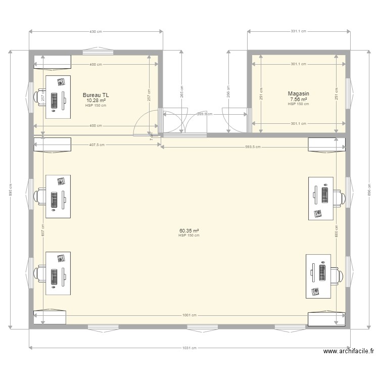 bur. Plan de 0 pièce et 0 m2