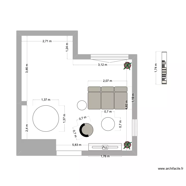 TEST 2. Plan de 1  et 31 m²