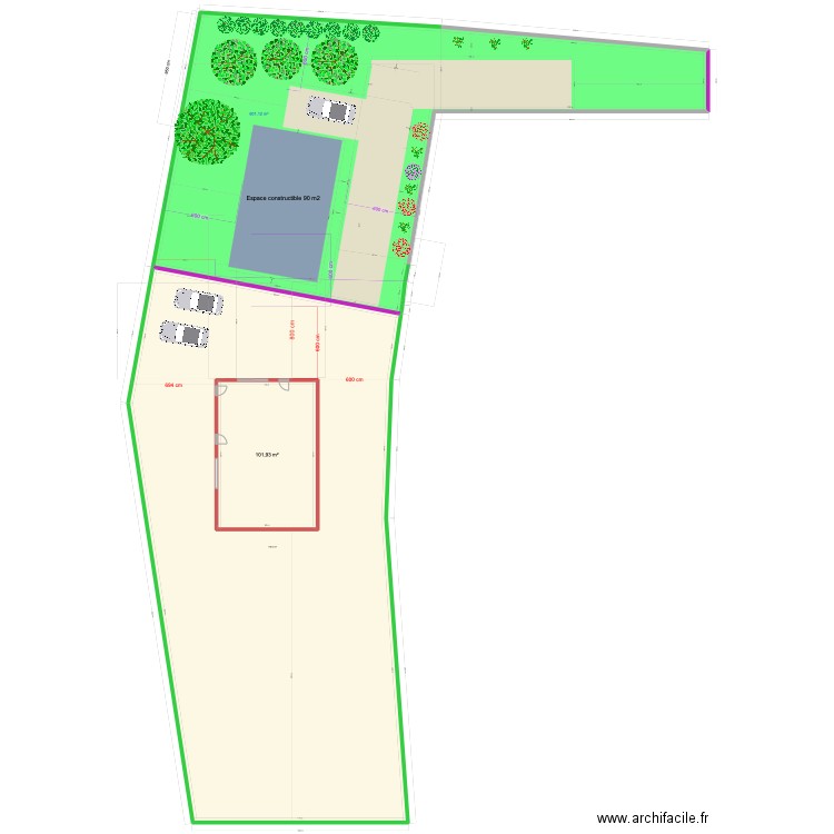 PLAN DECOUPAGE PARCELLE 11/22 5. Plan de 3 pièces et 1578 m2