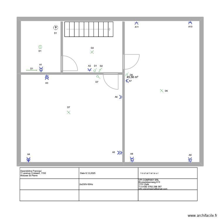 2er. Plan de 2 pièces et 71 m2