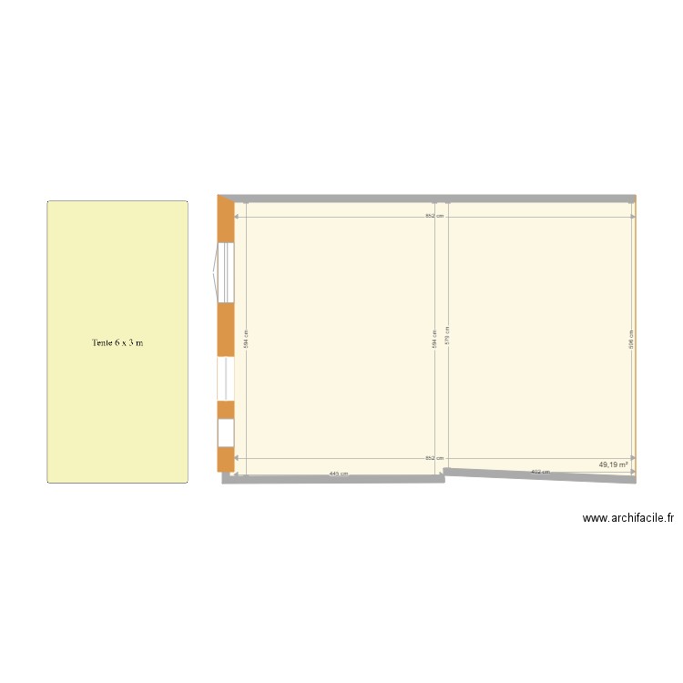 Abris sous terrasse 01. Plan de 0 pièce et 0 m2