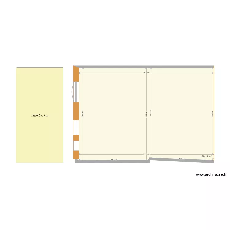 Abris sous terrasse 01. Plan de 
