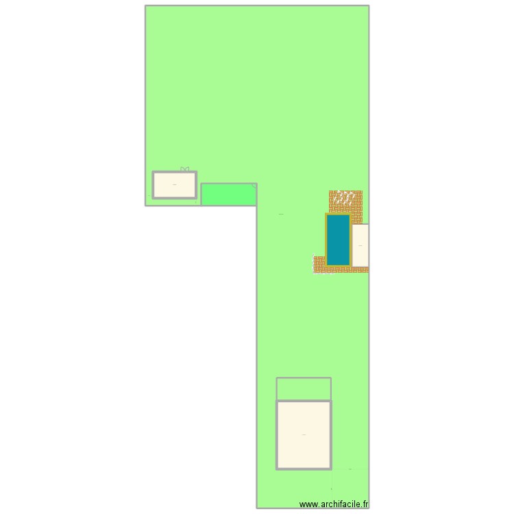 jardin . Plan de 5 pièces et -1616 m2