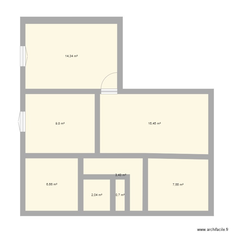 maison. Plan de 8 pièces et 60 m2