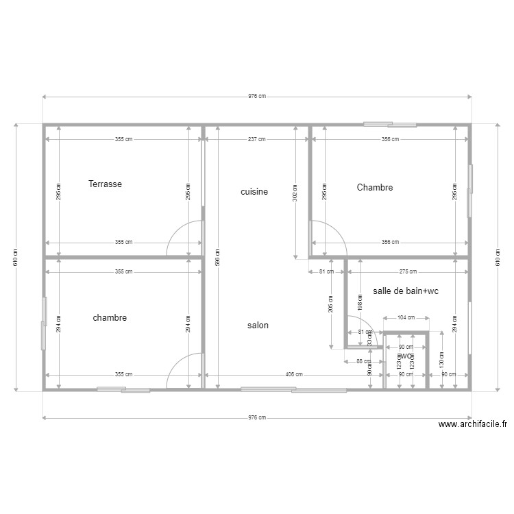 plan maison tuanui avec les cotations. Plan de 0 pièce et 0 m2