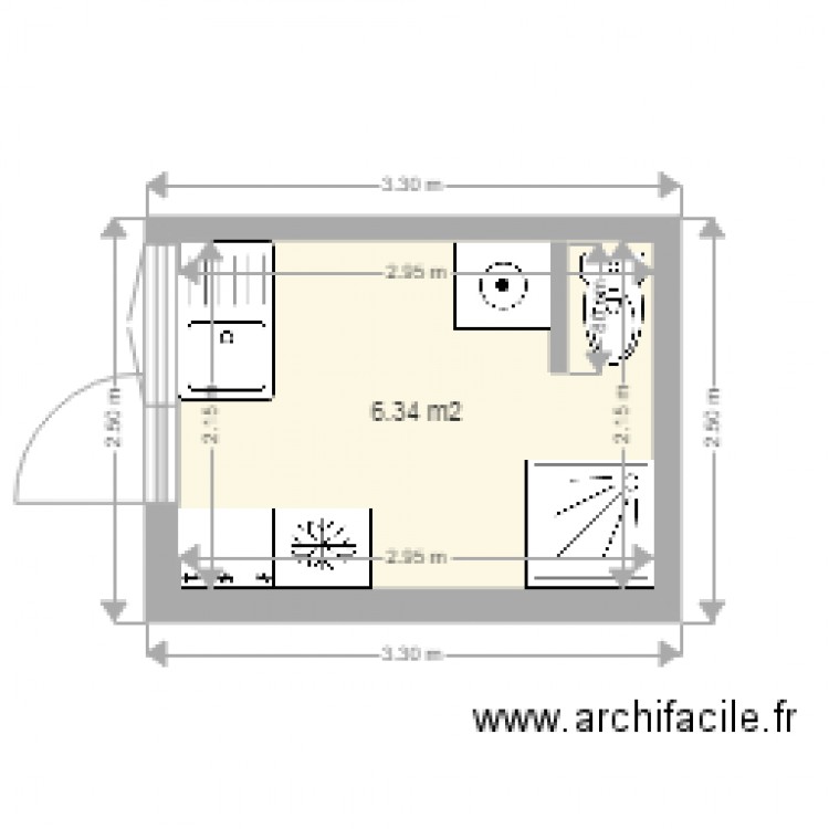 Buanderie. Plan de 0 pièce et 0 m2