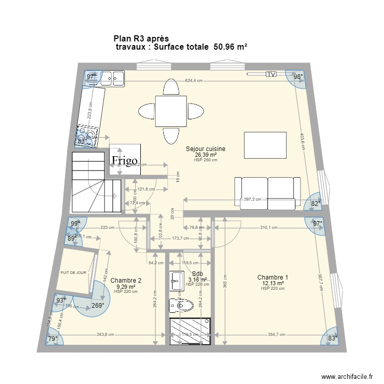 PAMIERS3 R3 après travaux. Plan de 0 pièce et 0 m2