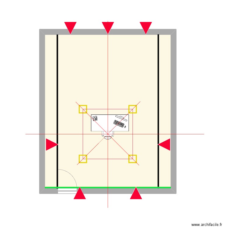 Projection - Ecoute. Plan de 1 pièce et 44 m2