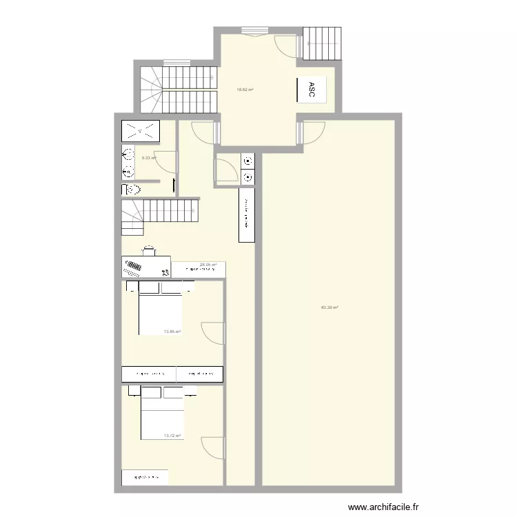 Projet duplex REZ. Plan de 