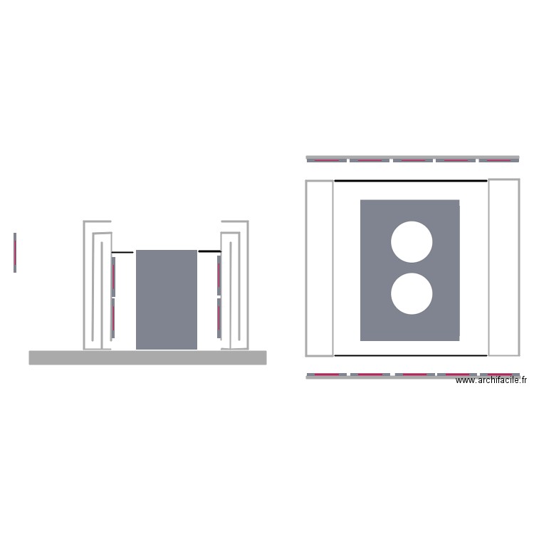 pac f6 mod. Plan de 2 pièces et 53 m2