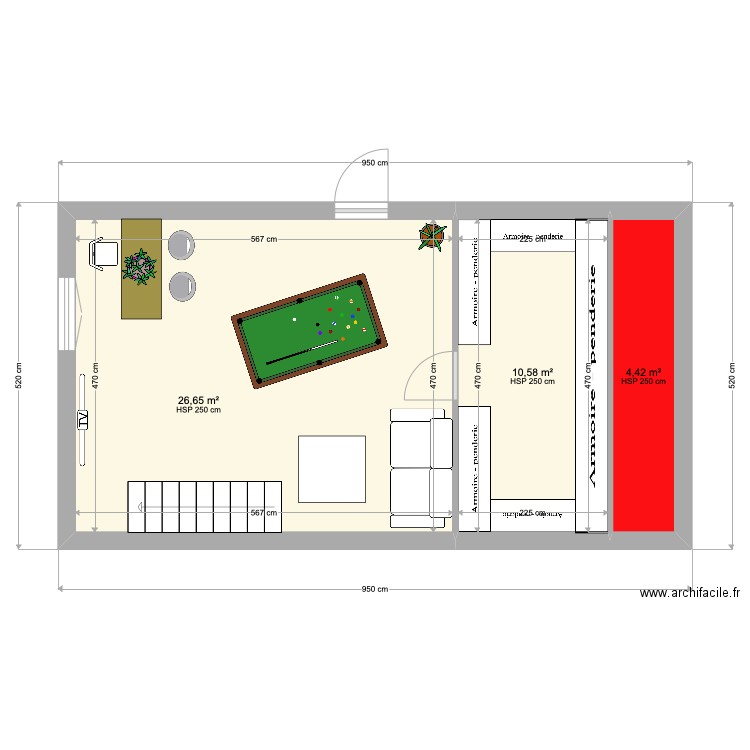 ALBAN 2. Plan de 3 pièces et 42 m2