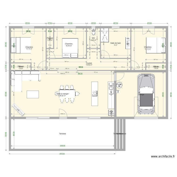 Plan Vue de Dessus avec terrain. Plan de 0 pièce et 0 m2