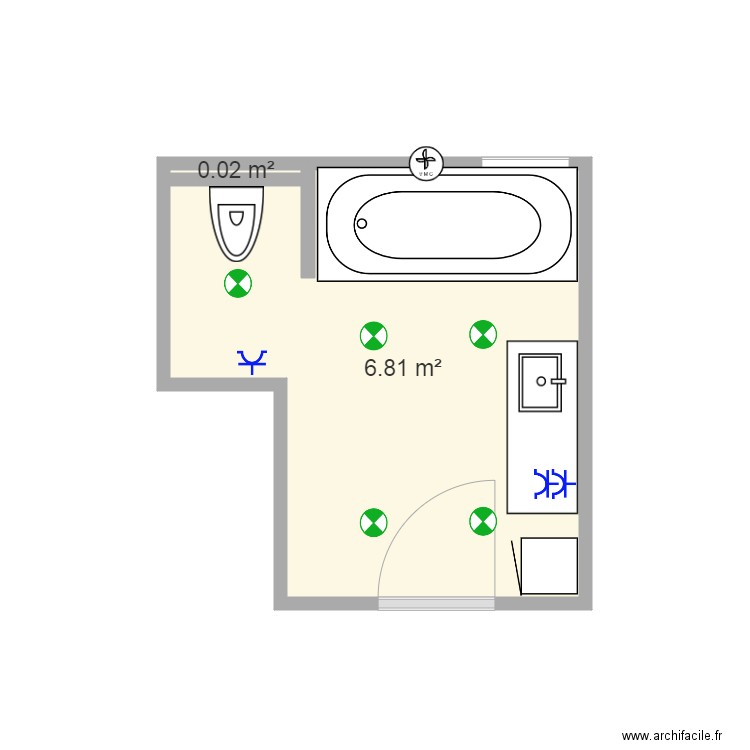 sala christophe. Plan de 2 pièces et 7 m2