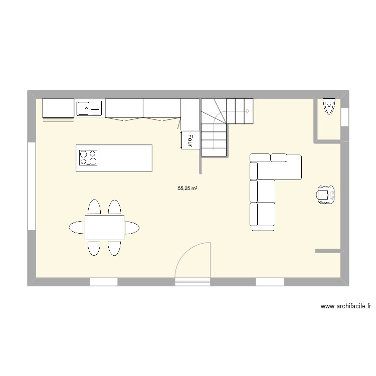 mourigal bas 3. Plan de 1 pièce et 55 m2