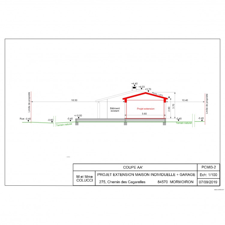 PCMI3 COUPE AA AGRANDIE. Plan de 0 pièce et 0 m2