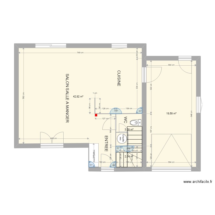 maison YL 3. Plan de 4 pièces et 68 m2