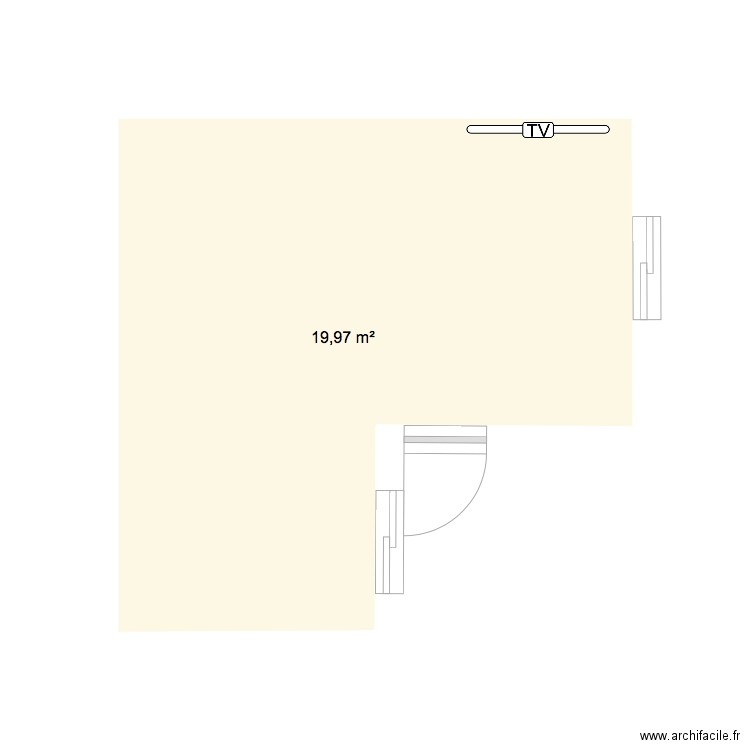 STUDIO. Plan de 1 pièce et 20 m2