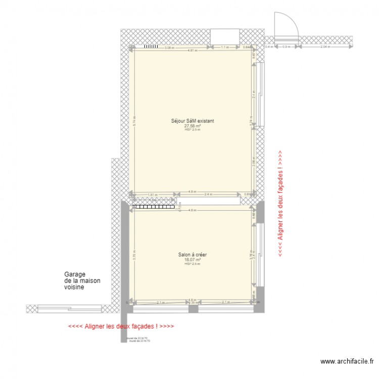 Aménagement Véranda en Salon 1. Plan de 0 pièce et 0 m2