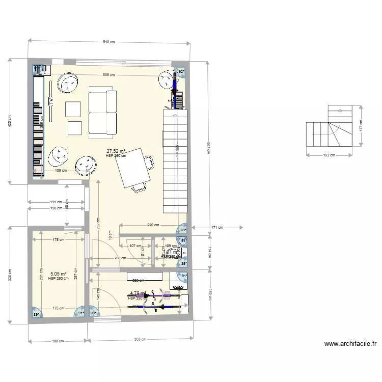 plan 7 231118 test escalier devant entree. Plan de 