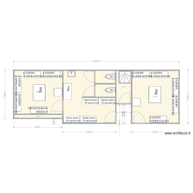 Vestiaire projetV2. Plan de 0 pièce et 0 m2