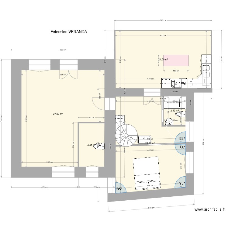 La CRoix 5. Plan de 5 pièces et 81 m2