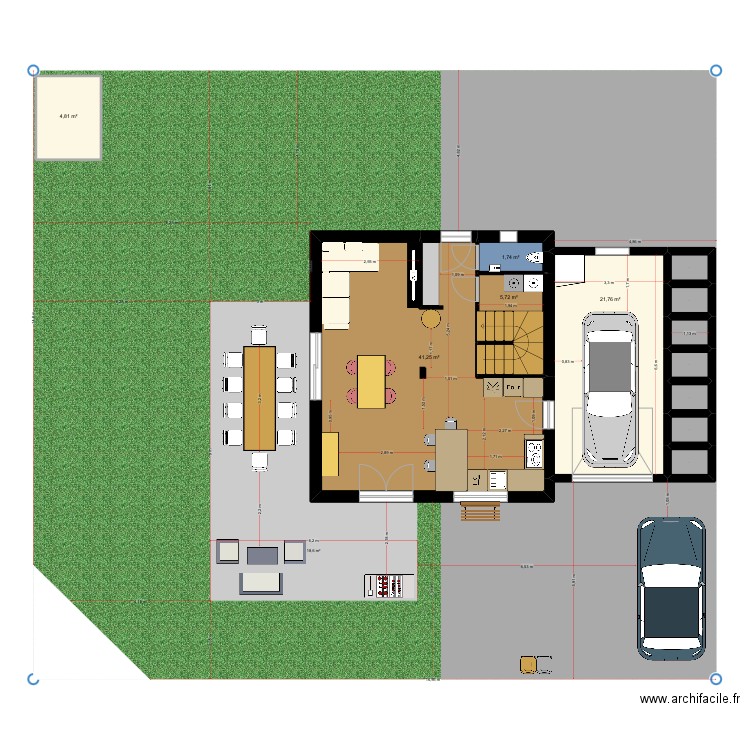 Jp Maison 3. Plan de 18 pièces et 134 m2