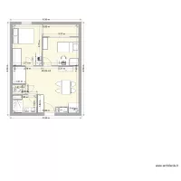 AREA 97133  Logement 8mx6m  2 chambres